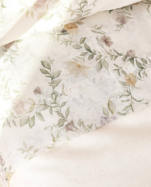 Floral print flat sheet