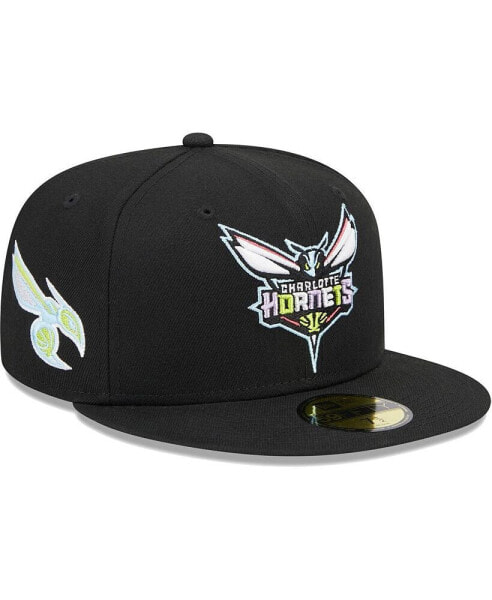 Men's Black Charlotte Hornets Color Pack 59FIFTY Fitted Hat
