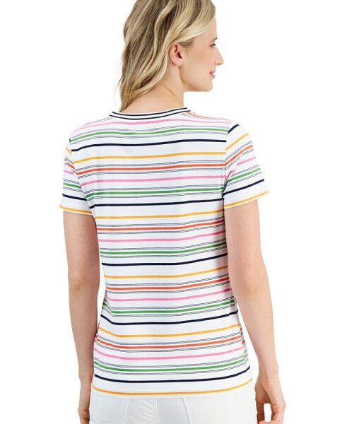 Women's Getaway Striped Short-Sleeve V-Neck Top