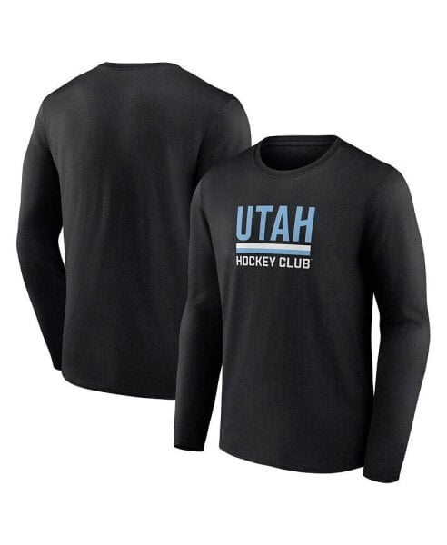 Men's Black Utah Hockey Club Secondary Logo Long Sleeve T-Shirt