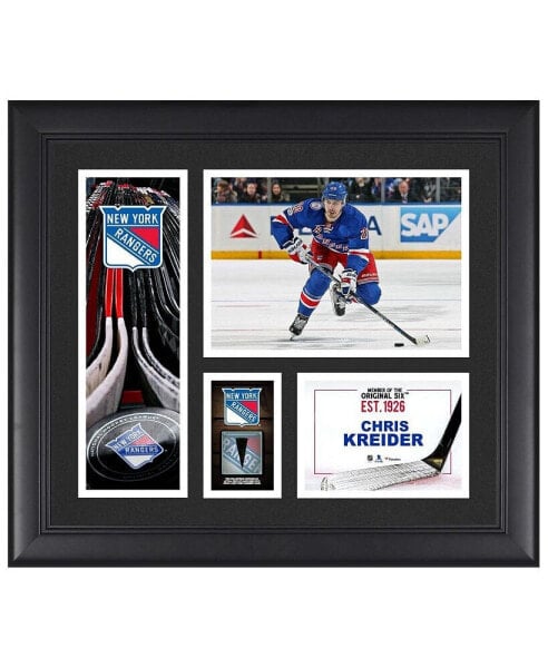 Chris Kreider New York Rangers Framed 15" x 17" Player Collage with a Piece of Game-Used Puck