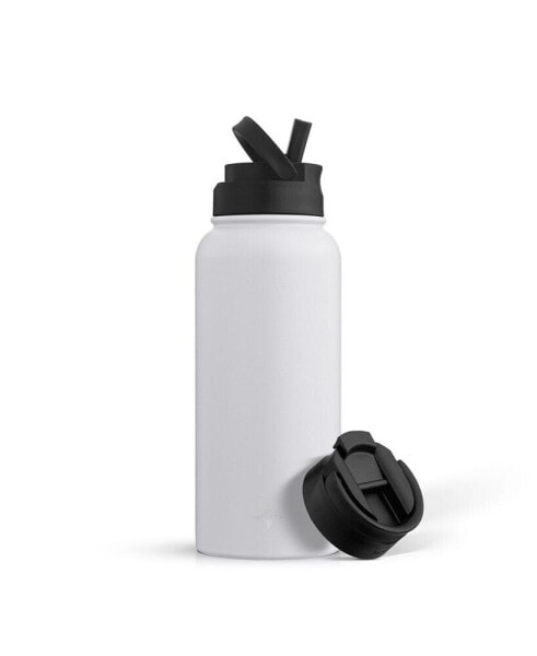 Water Bottle with Flip Lid, Sport Straw Lid, 32 oz
