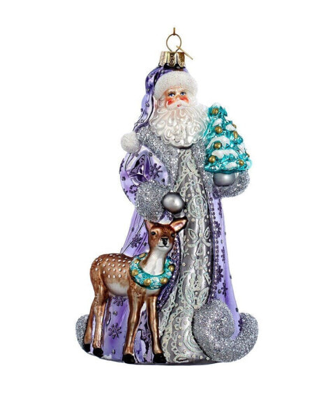 Kurt Adler 7In Bellissimo Periwinkle Santa Ornament Multicolor