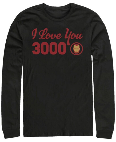 Marvel Men's Avengers Endgame Iron Man I Love You 3000 Text, Long Sleeve T-shirt