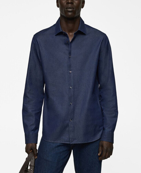 Рубашка хлопковая MANGO Regular-Fit Men's Chambray