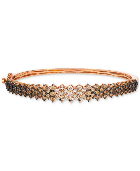 Ombré® Chocolate Ombré Diamond Cluster Bangle Bracelet (3-1/2 ct. t.w.) in 14k Rose Gold (Also Available in Yellow Gold or White Gold)