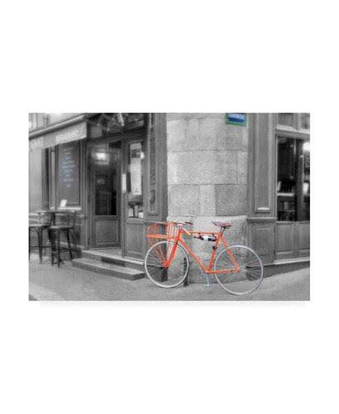 Alan Blaustein Orange Bicyclette Canvas Art - 19.5" x 26"