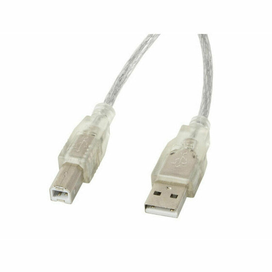 Кабель USB A — USB B Lanberg CA-USBA-12CC-0018-TR Прозрачный Белый ясно 1,8 m