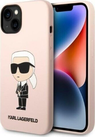 Karl Lagerfeld Etui Karl Lagerfeld KLHMP14MSNIKBCPApple iPhone 14 Plus hardcase różowy/pink Silicone Ikonik Magsafe