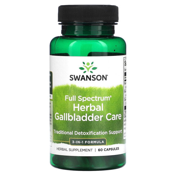 Витамины для пищеварительной системы Swanson Full Spectrum Herbal Gallbladder Care, 60 капсул