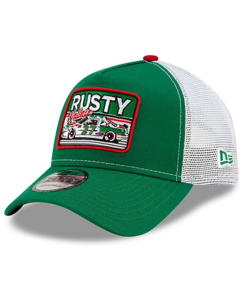 Men's Green, White Rusty Wallace Legends 9Forty A-Frame Adjustable Trucker Hat