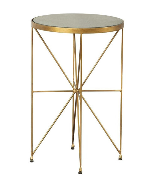 Round Accent Table with Marble Top