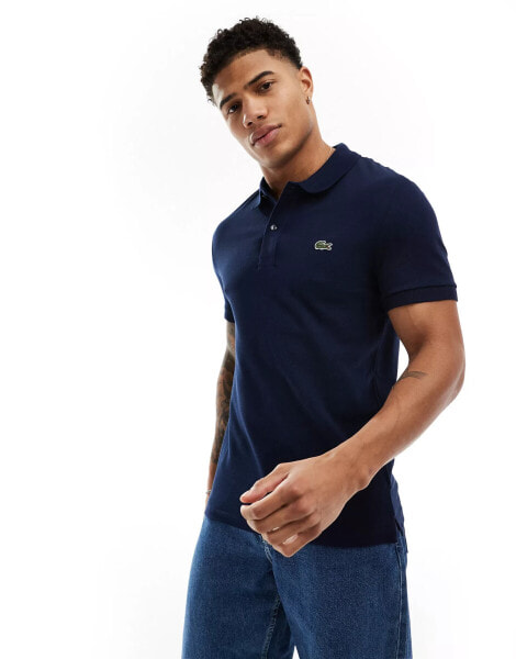 Lacoste slim fit pique polo in navy