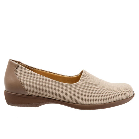 Trotters Jake T1464-143 Womens Beige Leather Slip On Loafer Flats Shoes