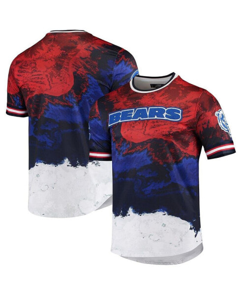 Men's Navy, Red Chicago Bears Americana Dip-Dye T-shirt