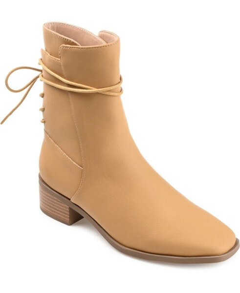 Women's Vannder Stacked Heel Ankle Tie Booties