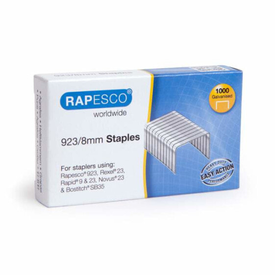 Rapesco 1236 - Staples pack - 8 mm - 1000 staples - Steel - Aluminum - 71 g
