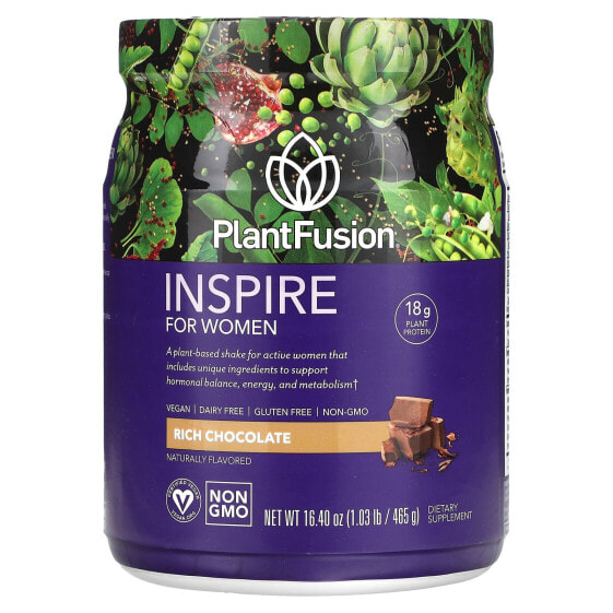 PlantFusion, Inspire for Women, насыщенный шоколад, 465 г (16,40 унции)