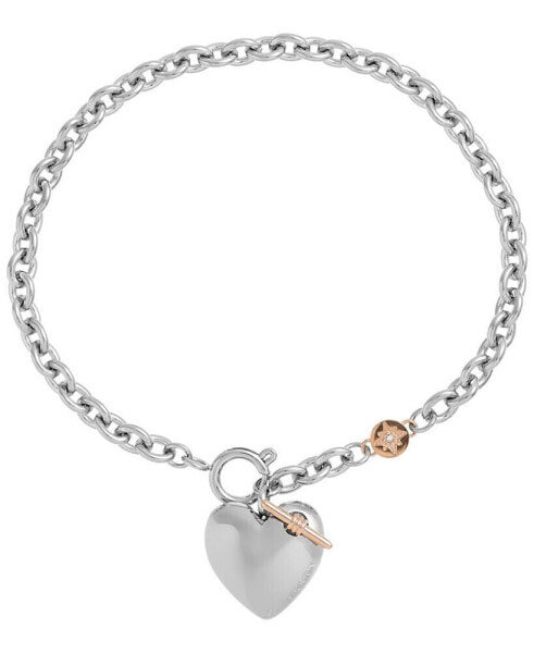 Silver-Tone Knot Heart Bracelet
