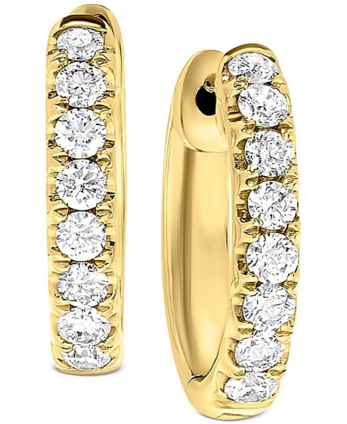 Diamond (1/2 ct. t.w.) Small Hoop Earrings in 14k White Gold or 14k Gold, 1/2"