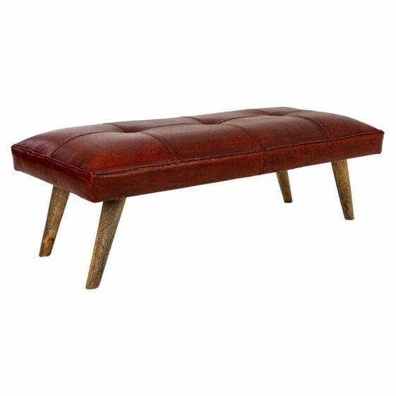 Bench Alexandra House Living Red Leather Mango wood 53 x 38 x 115 cm