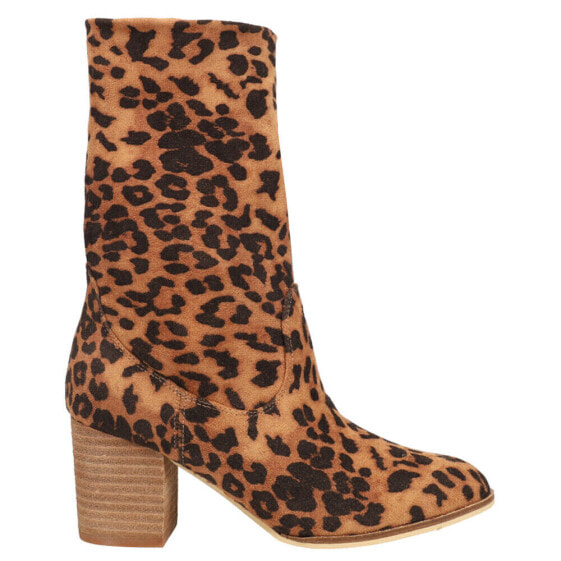 Corkys Wicked Leopard Round Toe Pull On Womens Brown Casual Boots 80-9981-LEOP