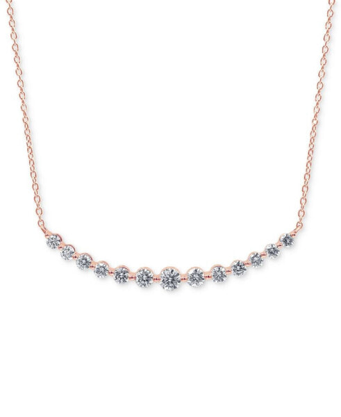 Lab Grown Diamond Curved Bar Collar Necklace (1 ct. t.w.) in 14k White, Yellow or Rose Gold, 16" + 2" extender