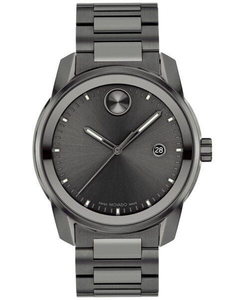 Men's Swiss Bold Verso Gunmetal Ion-Plated Steel Bracelet Watch 42mm