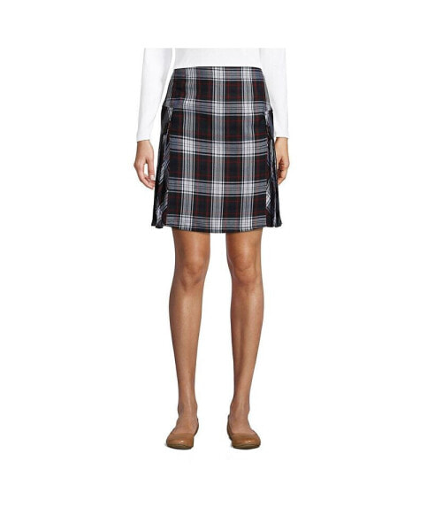 Women's Side Pleat Plaid Skort Above the Knee