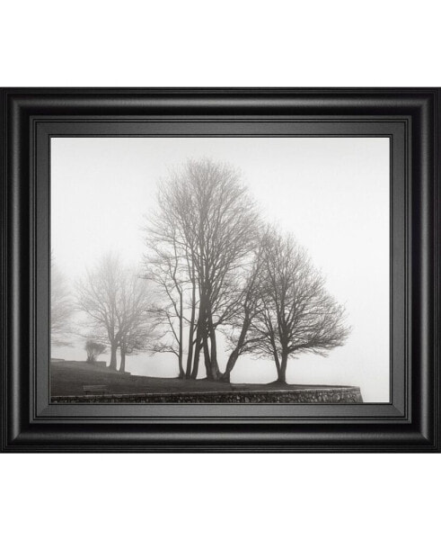 Картина с туманным лесом и закатом Classy Art "Туман и деревья на заре", панно с рамкой, 22" х 26"