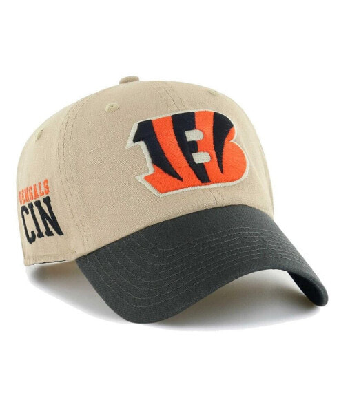 Men's Khaki, Charcoal Cincinnati Bengals Ashford Clean Up Adjustable Hat