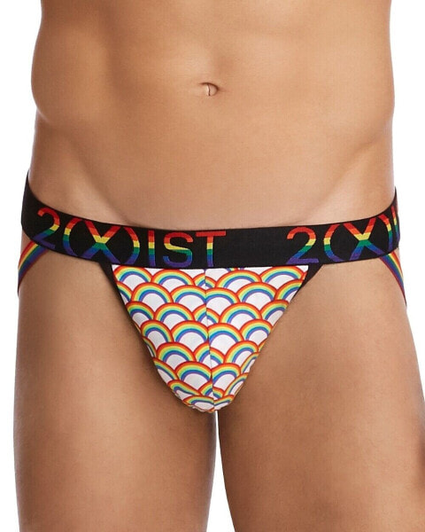 2(X)IST 188219 Mens Pride Cotton Stretch Jock Strap Underwear Rainbow Size Small