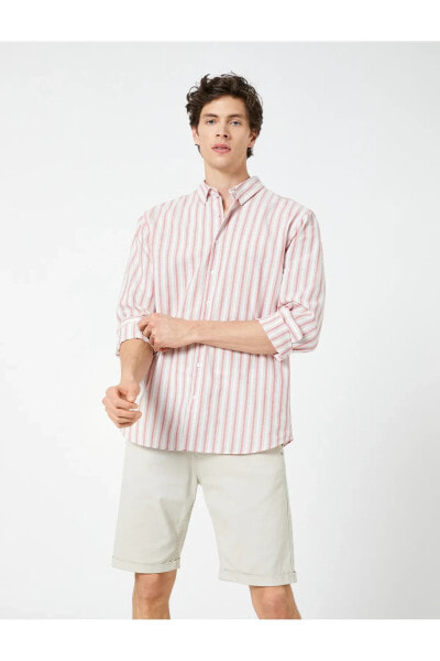 Рубашка Koton Базовая с длинным рукавом и классическим воротником