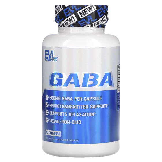 БАД аминокислоты Evlution Nutrition GABA, 600 мг, 60 капсул
