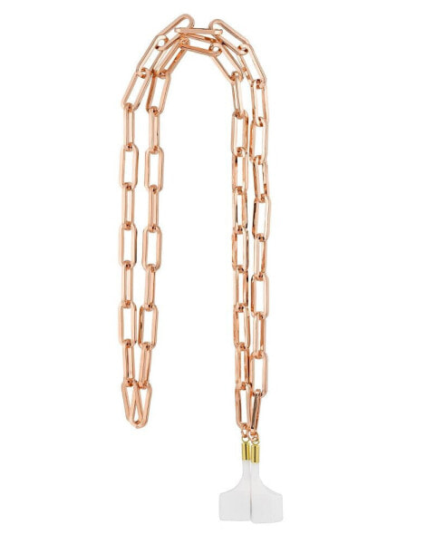 Women's Apple Airpod Rose Gold-Tone Mixed Metal Chain