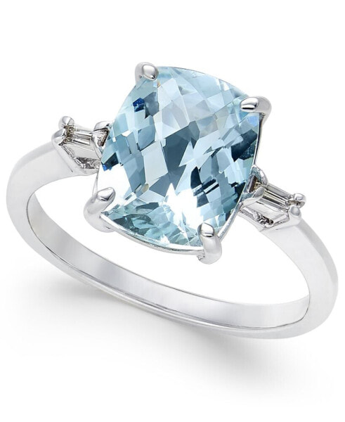 Кольцо Macy's Aquamarine and Diamond