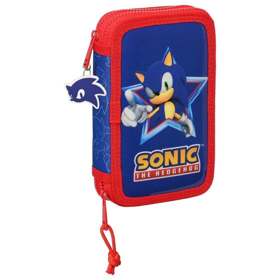 SAFTA Sonic ´´Let´S Roll´´ Double Filled 28 Pieces Pencil Case