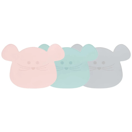 Скатерть для детей Lässig Little Chums Mouse 3 шт. - синий, серый и розовый