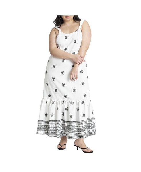 Plus Size Embroidered Relaxed Maxi Dress