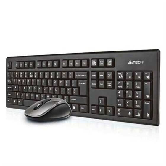 Клавиатура и мышь A4 Tech 7100N Qwerty UK Чёрный Монохромный Нет Английский QWERTY Qwerty US