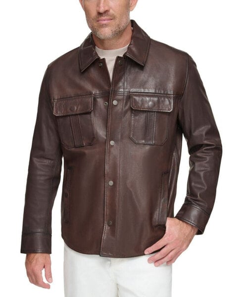 Men's The Mogador Leather Overshirt