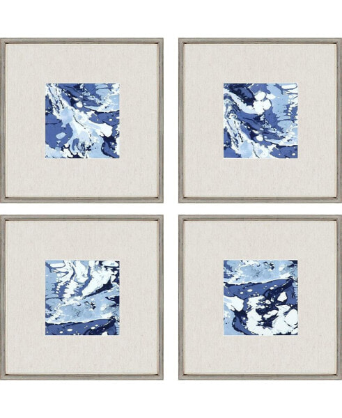 Marbleized Framed Art, Set of 4