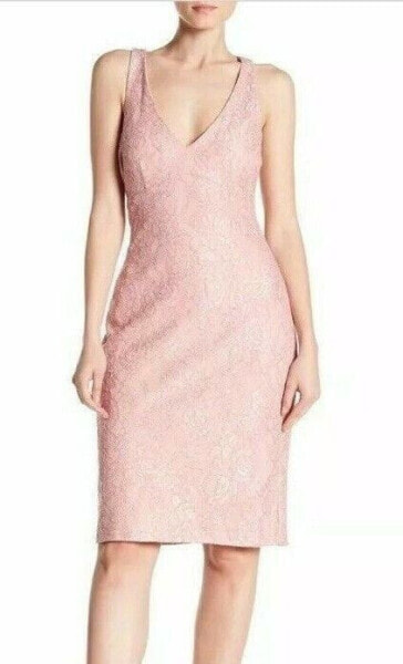 Marina 154993 Women's Back Cutout Lace Dress Sleeveless Blush Size 12