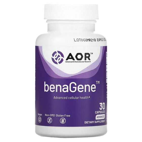 Advanced Orthomolecular Research AOR, BenaGene, 30 вегетарианских капсул