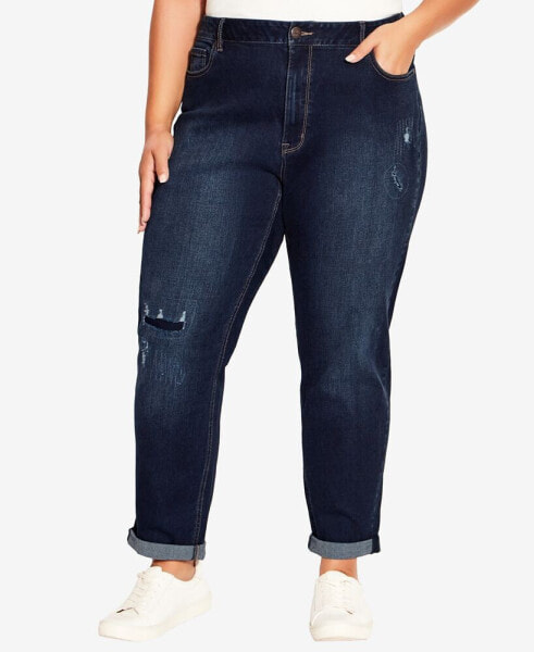 Plus Size Girlfriend Rip Jeans