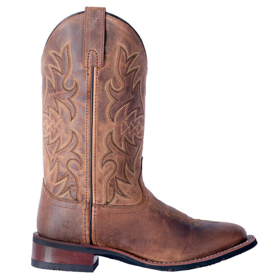 Laredo Anita Embroidered Square Toe Cowboy Womens Brown Casual Boots 5602