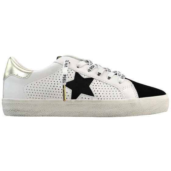 Vintage Havana Gadol Perforated Lace Up Womens Gold, White Sneakers Casual Shoe