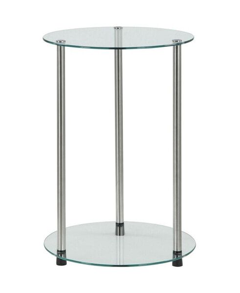 15.75" Glass Designs2Go 2 Tier Round End Table