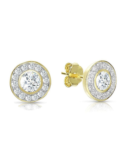 Серьги Genevive Cubic Zirconia Halo Stud