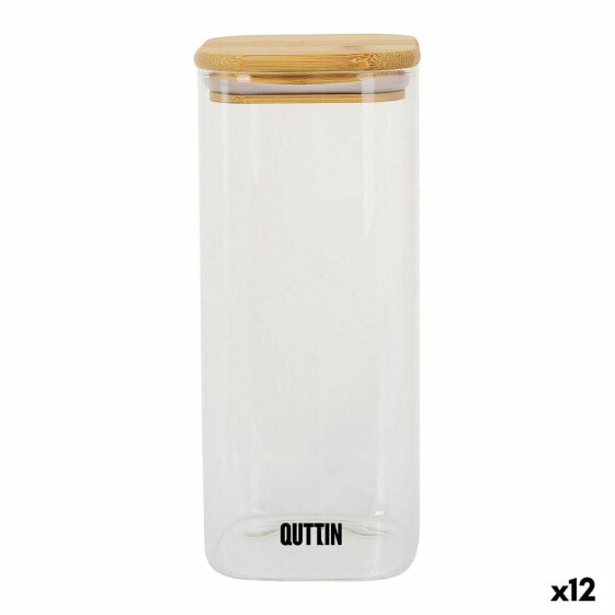 Контейнер для сохранения пищевых продуктов Quttin Бамбук Боросиликатное стекло 1 L (12 штук)